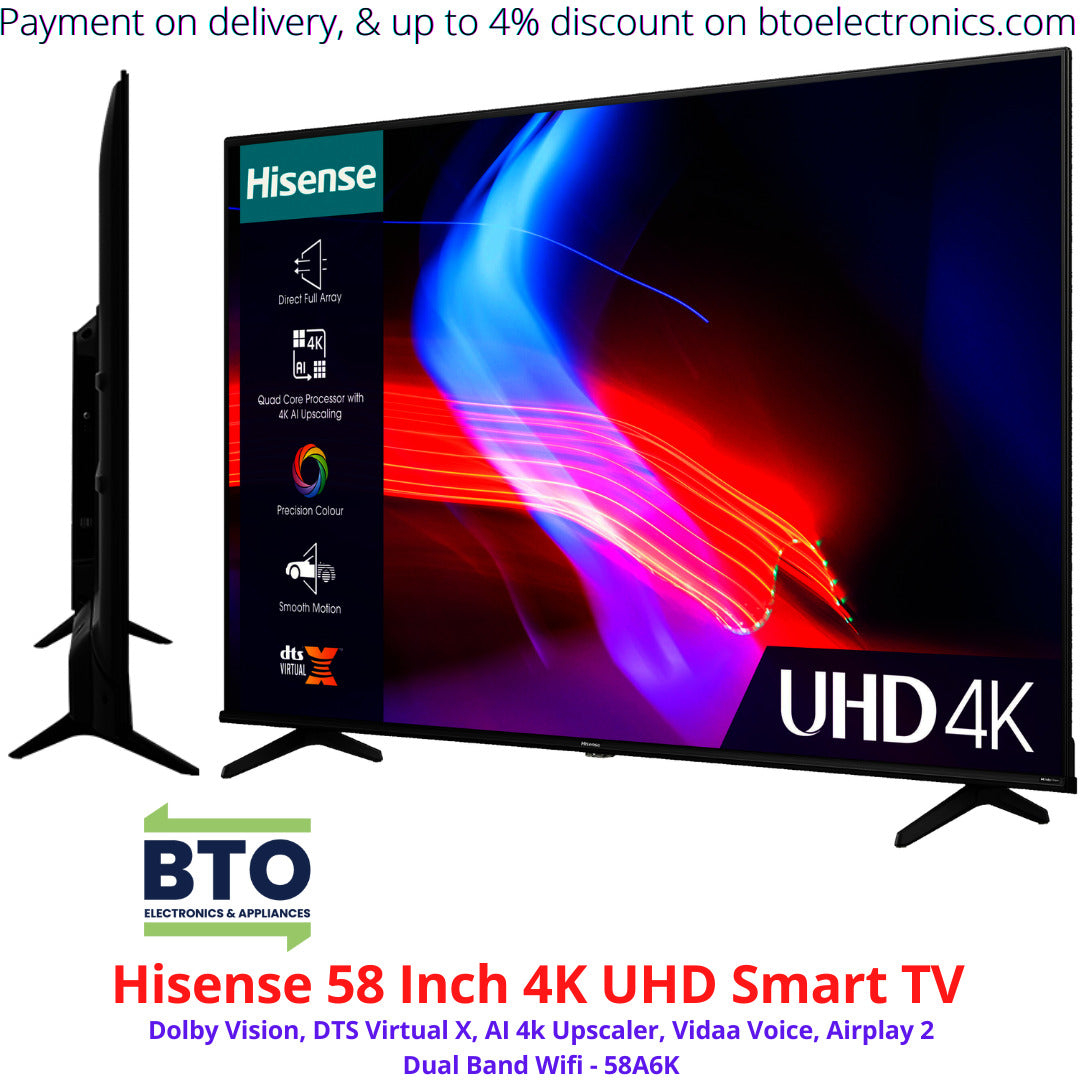 Hisense 58 Inches 4k UHD Smart TV