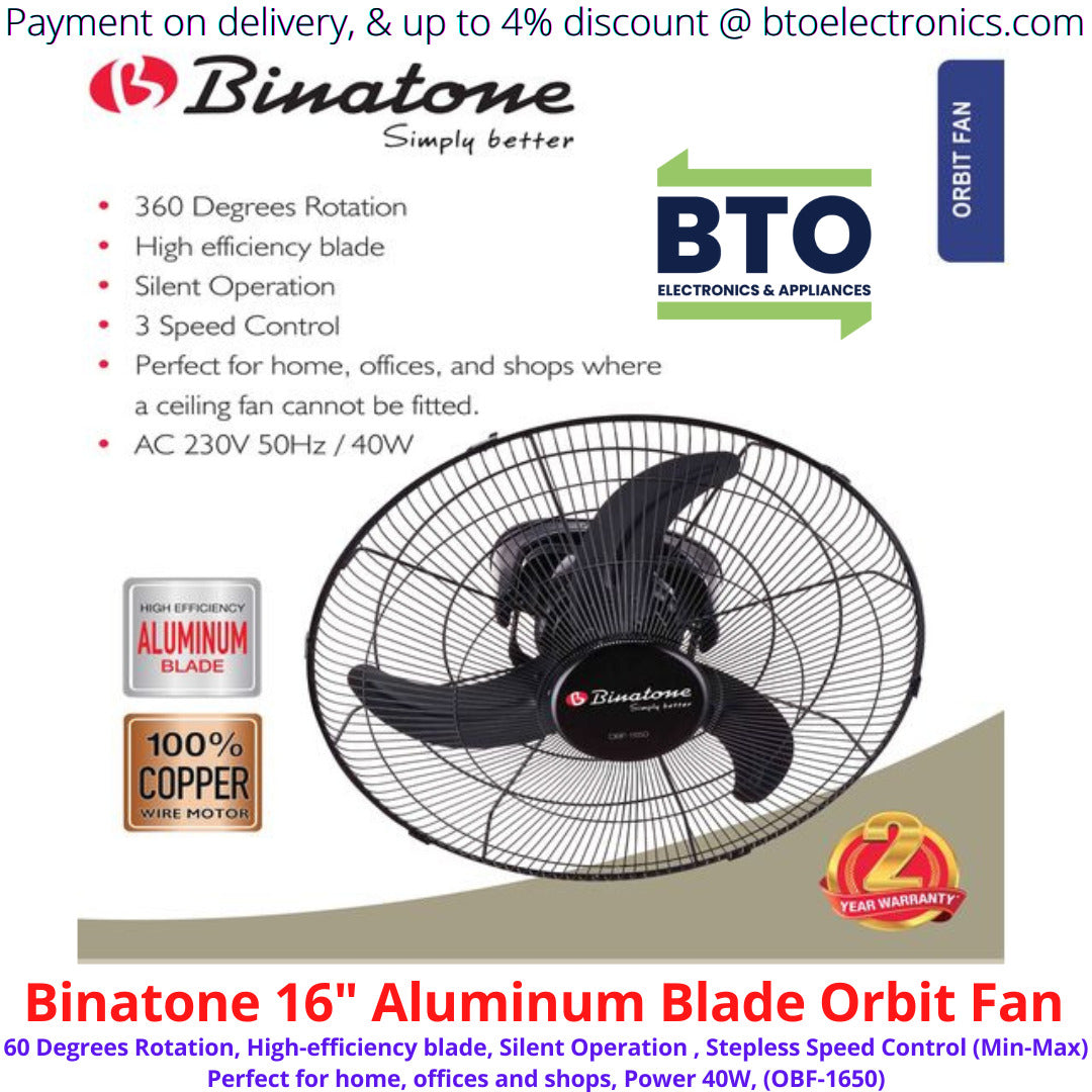 Binatone 16 Aluminium Blade Orbit Fan
