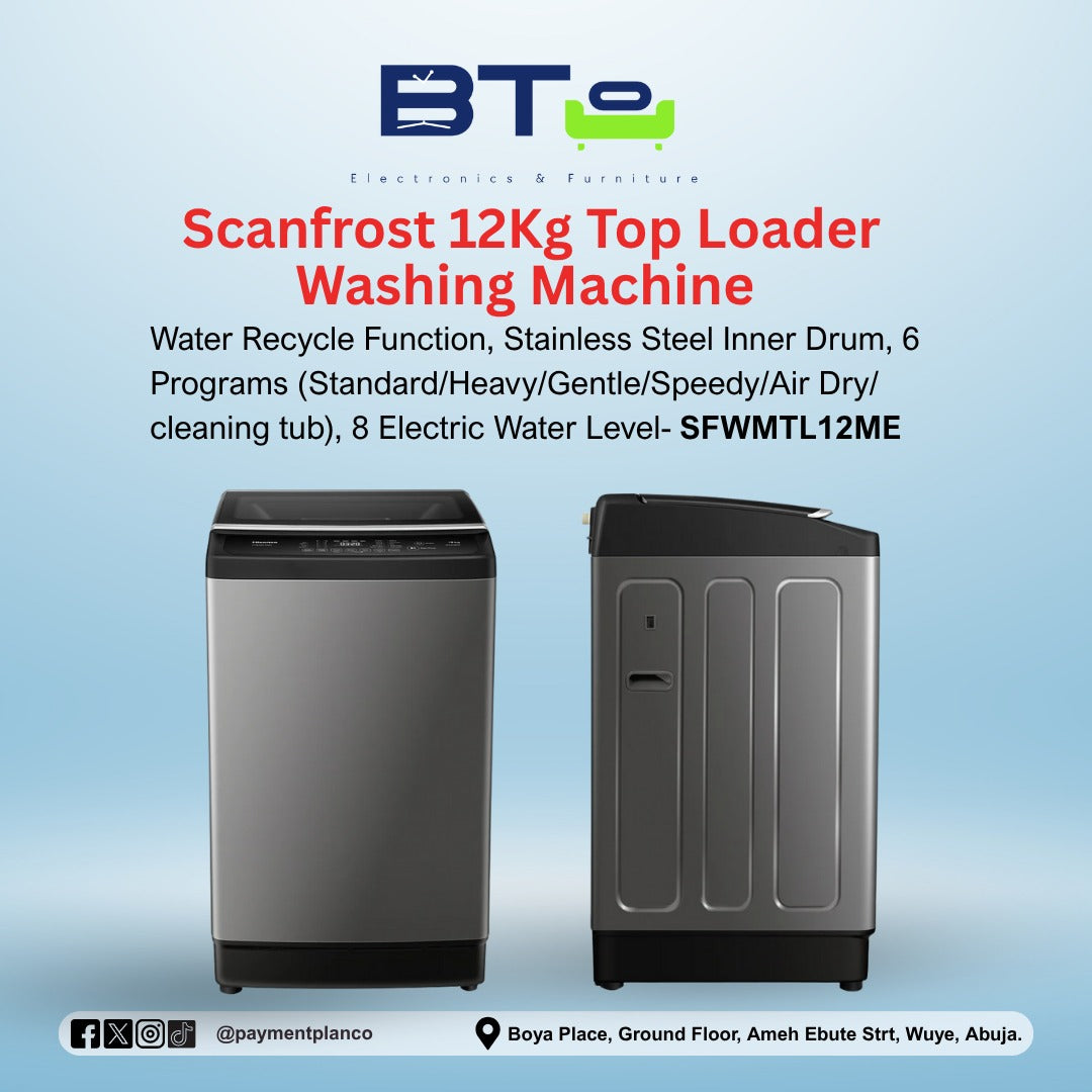 Scanfrost 12KG Top Load Washing Machine