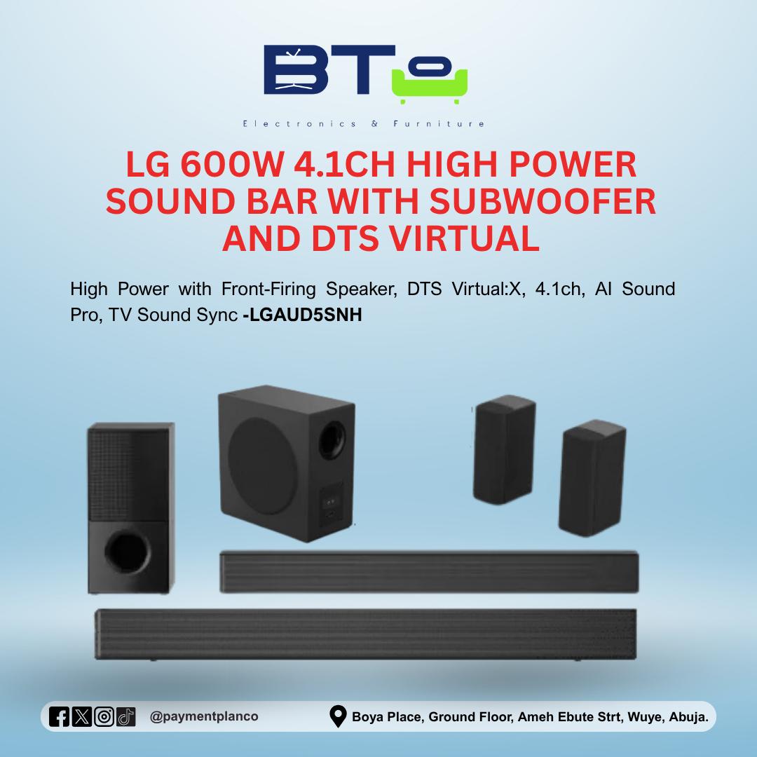 LG 600W 4.1 Channel High Power Sound Bar + Subwoofer & DTS Virtual