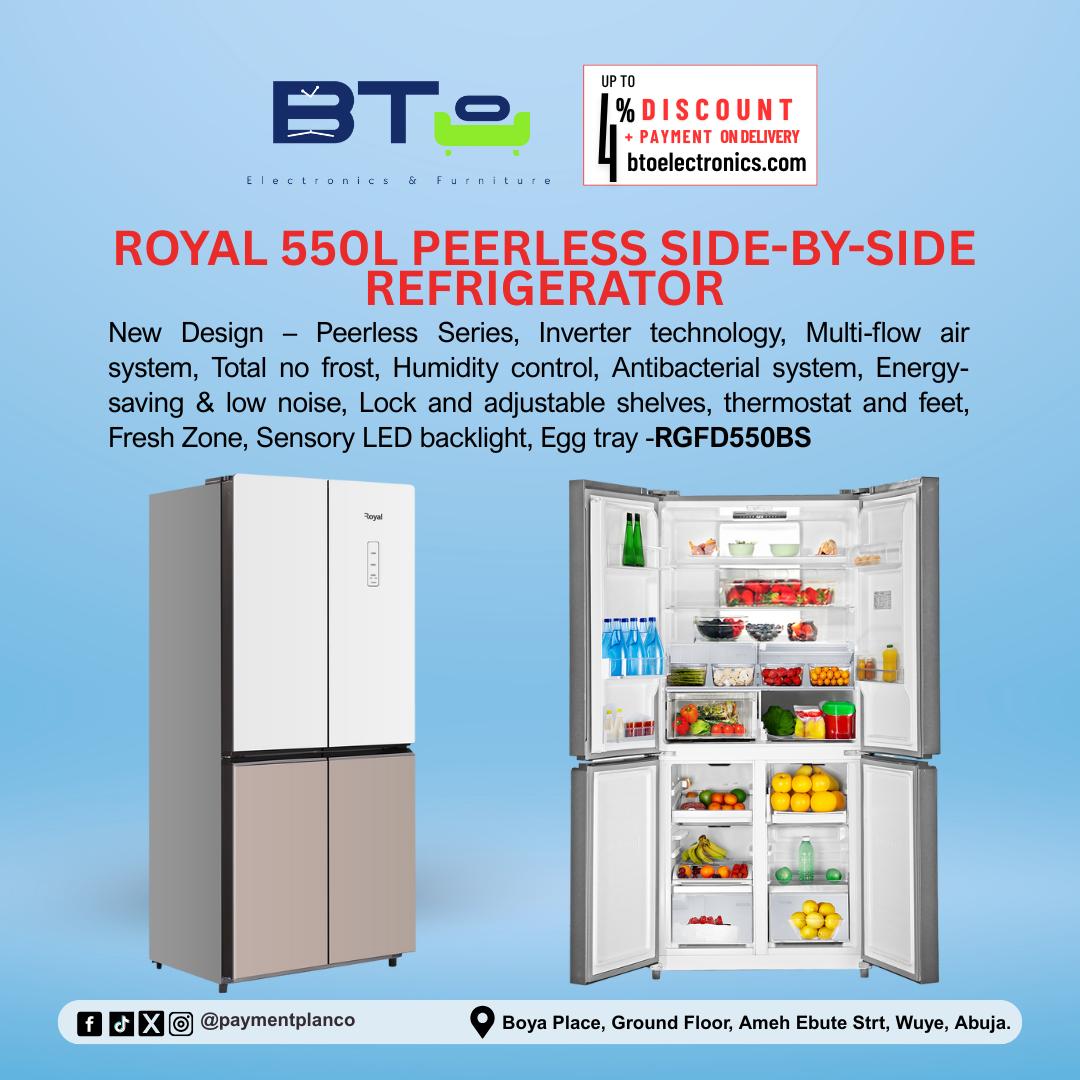 Royal 550L Peerless Side By Side Refrigerator