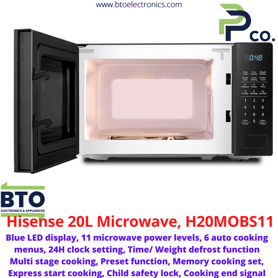 Hisense 20L Microwave Oven, Black