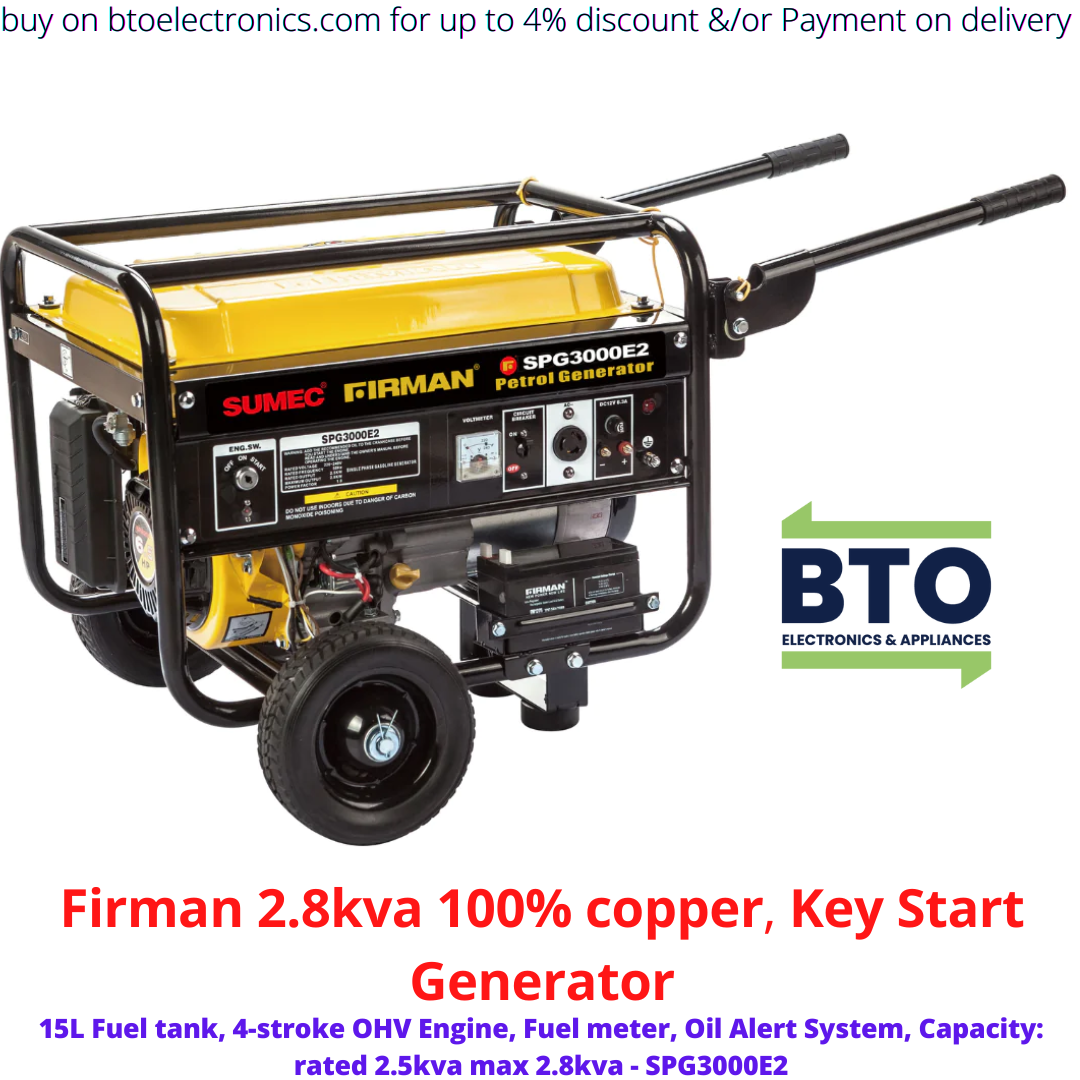 Sumec Firman 2.8kva 100% Copper Coil Key Start Generator