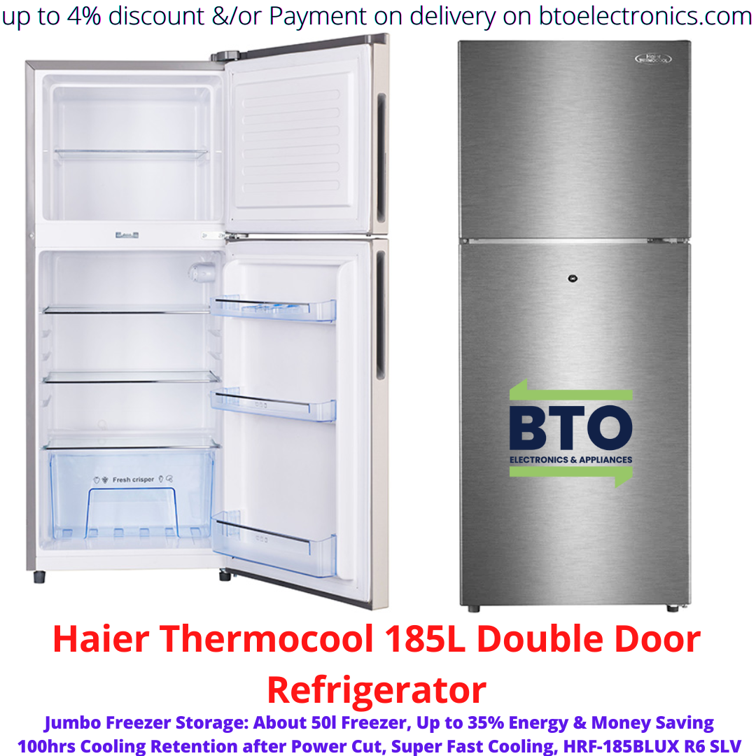 Haier Thermocool 185L Double Door Refrigerator, 35% Energy Saving