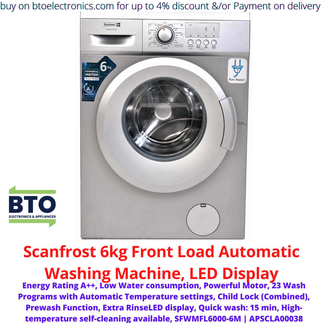 Scanfrost 6KG Washing Machine, Front Loader, Smart Control