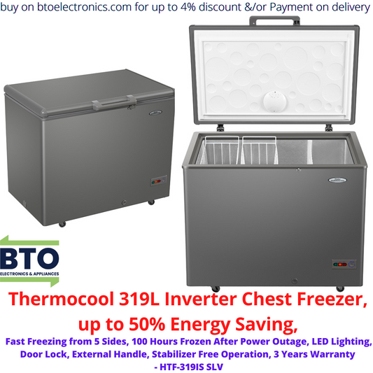 Thermocool 319L Inverter Chest Freezer, Silver
