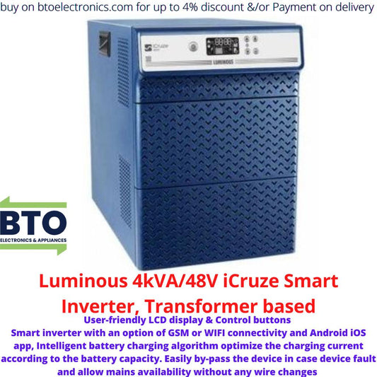 Luminous 4KVA/48V Home UPS Transformer Based Smart Inverter, iCruze