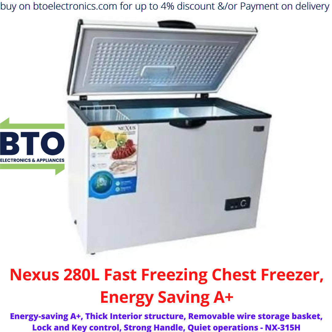 Nexus 280L Chest Freezer, Energy Saving A+