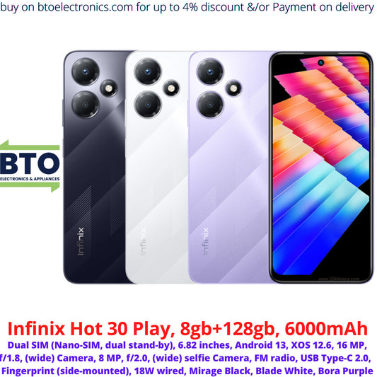 Infinix Hot 30 Play 8gb/128gb, 6000mAh