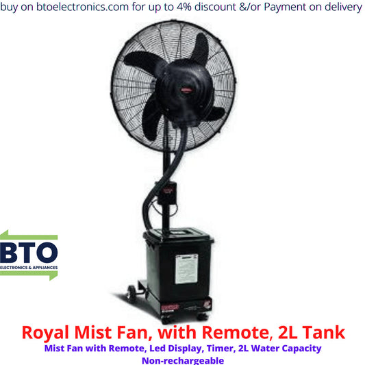 Royal Mist Fan With Remote, 2L Tank, Non Rechargeable