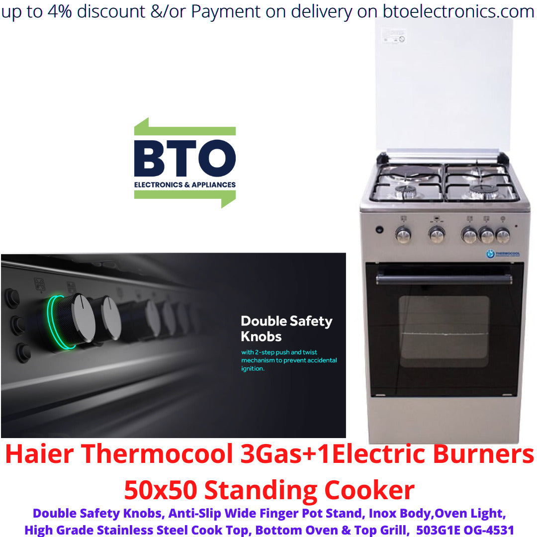 Thermocool 3Gas 1Electric Burner 50x50 Standing Cooker - My Lady 503G