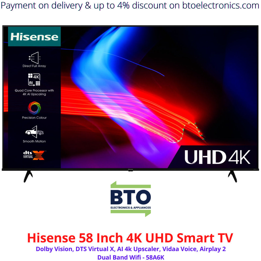 Hisense 58 Inches 4k UHD Smart TV