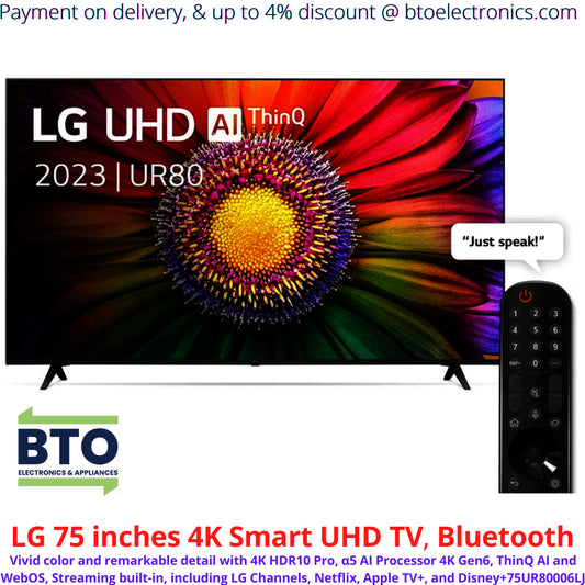 LG 75 Inches 4K Smart UHD, Bluetooth