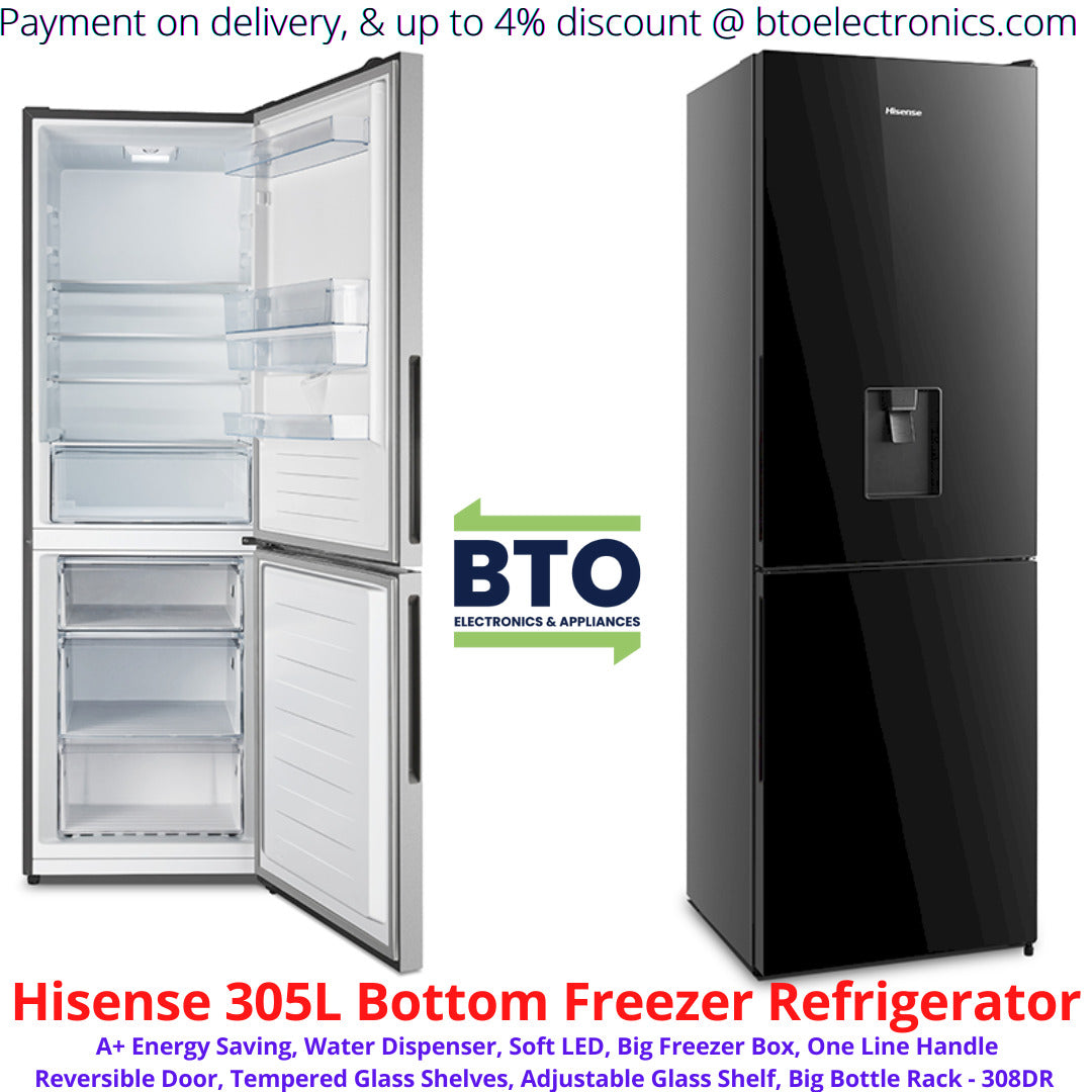 Hisense 305L, Bottom Freezer Refrigerator