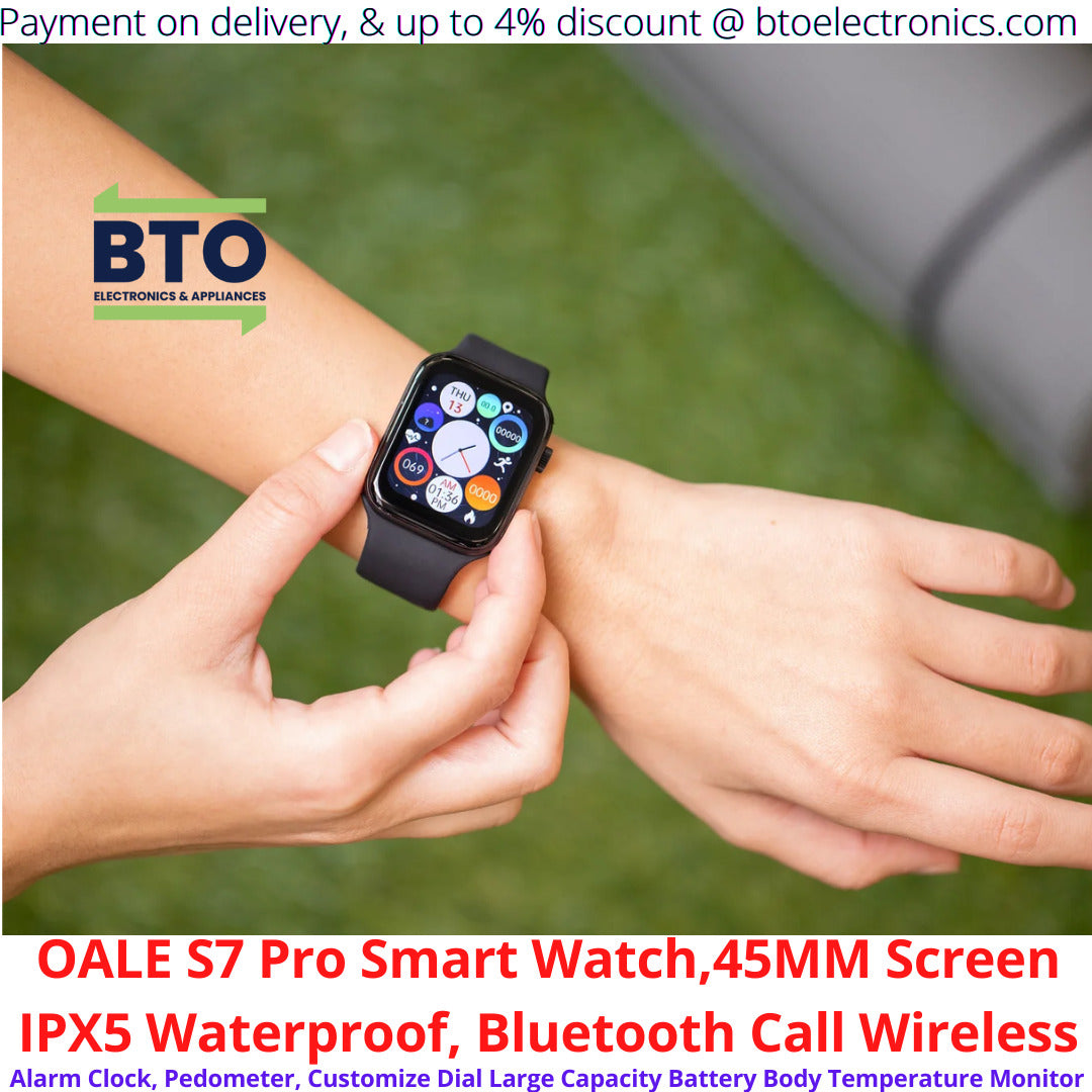 OALE S7 Pro Smart Watch, 45MM Screen IPX5, Waterproof, Bluetooth Call Wireless