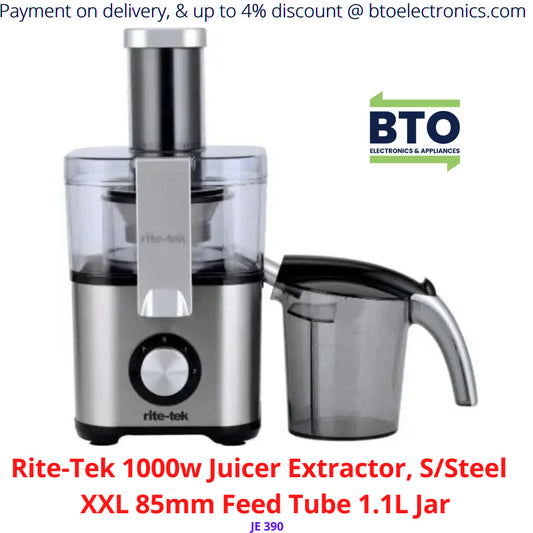 Rite-Tek 1000W Juicer Extractor S/Steel XXL 85MM Feed Tube 1.1L Jar