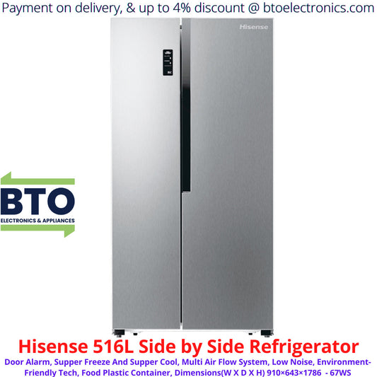 Hisense 516L Side by Side Refrigerator
