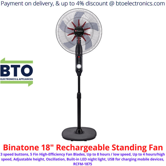 Binatone 18-Inch Rechargeable Fan