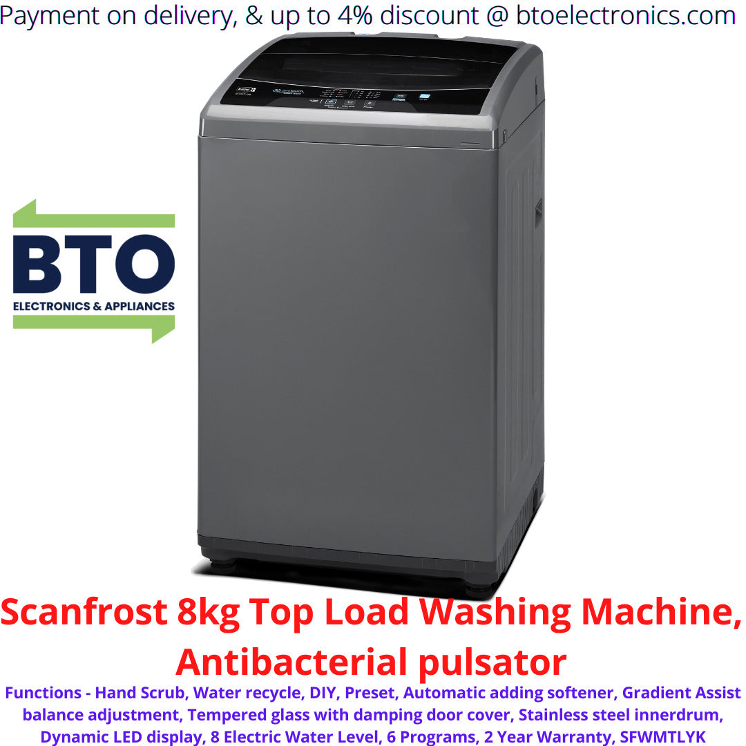 Scanfrost 8KG Automatic Top Loader Washing Machine