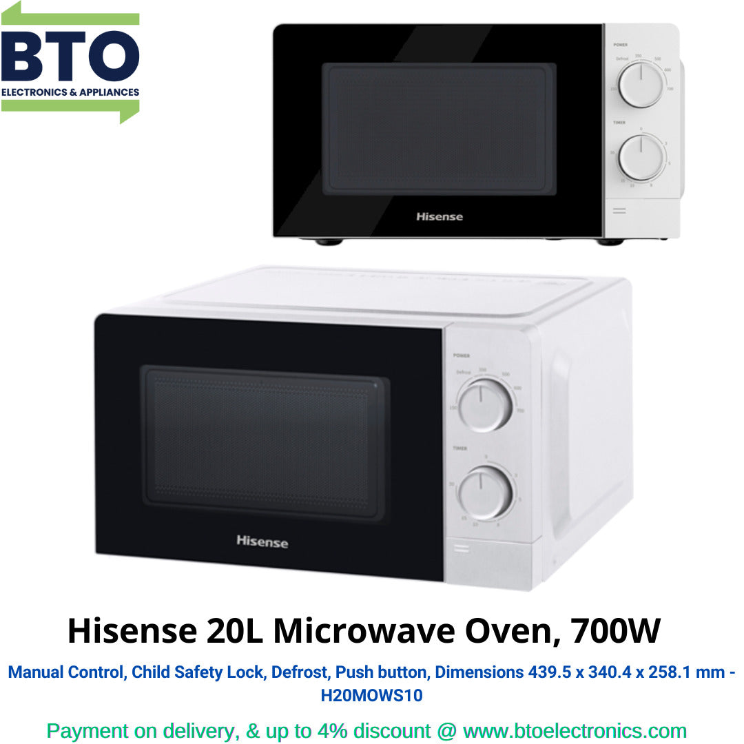 Hisense 20L Microwave Oven, White, 700W