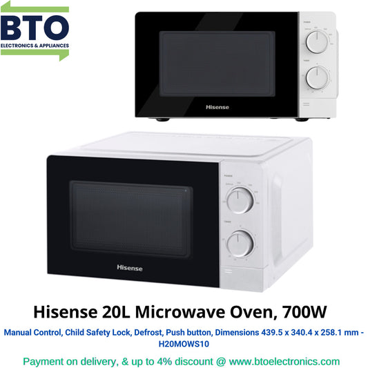 Hisense 20L Microwave Oven, White, 700W