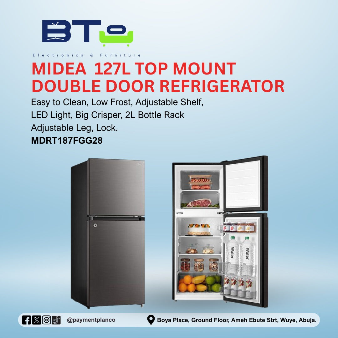 Midea 127L Top Mount Double Door Refrigerator