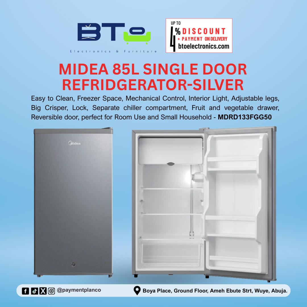 Midea 85L Single Door Refrigerator Silver