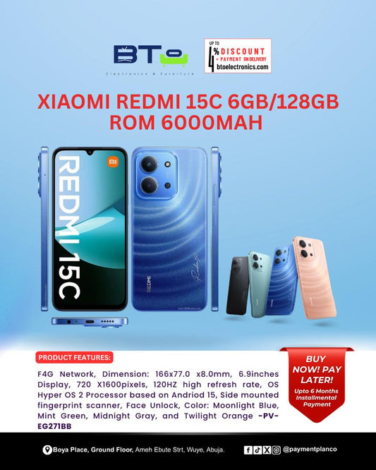 Redmi Note 15C 6gb, 128gb ROM 6000mAh