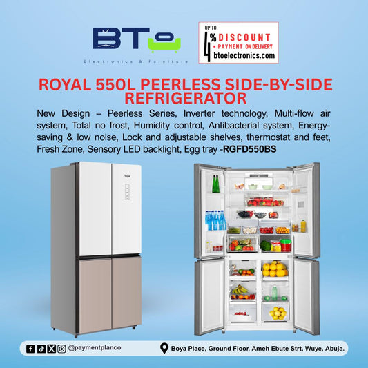 Royal 550L Peerless Side By Side Refrigerator