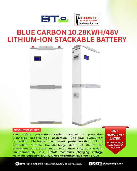 Blue Carbon 10.28KWH/48V Lithium Iron Stackable Battery