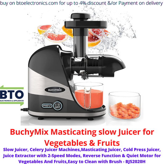 BuchyMix Masticating slow Juicer for Vegetables & Fruits