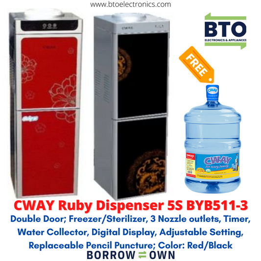 CWAY Water Dispenser With Fridge &Freezer, 3 Water nozzle outlets