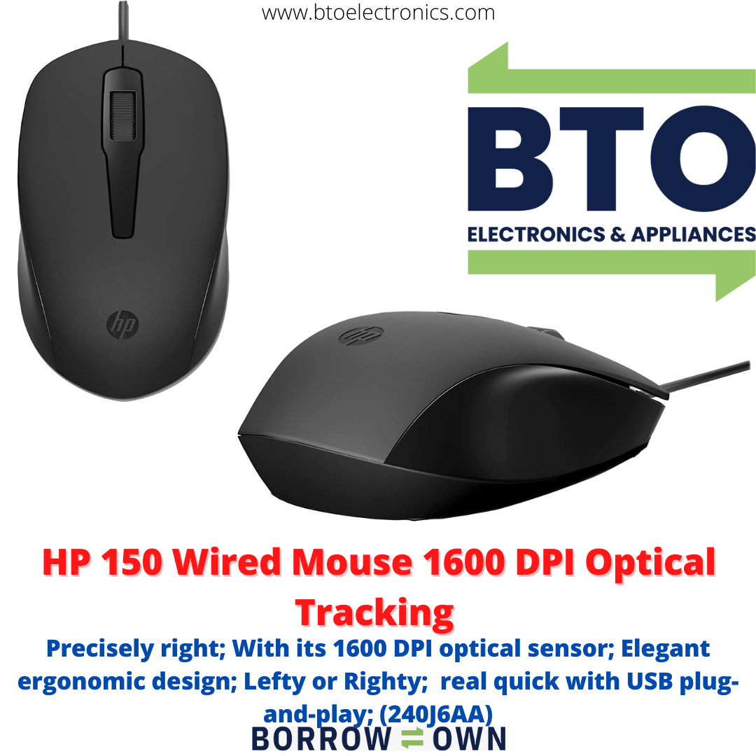 HP 150 Wired USB Mouse with 1600 DPI