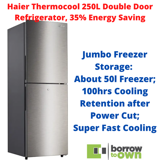 Haier Thermocool 250L Double Door Refrigerator, 35% Energy Saving
