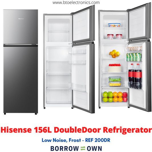 Hisense 156L DoubleDoor Refrigerator, Silver