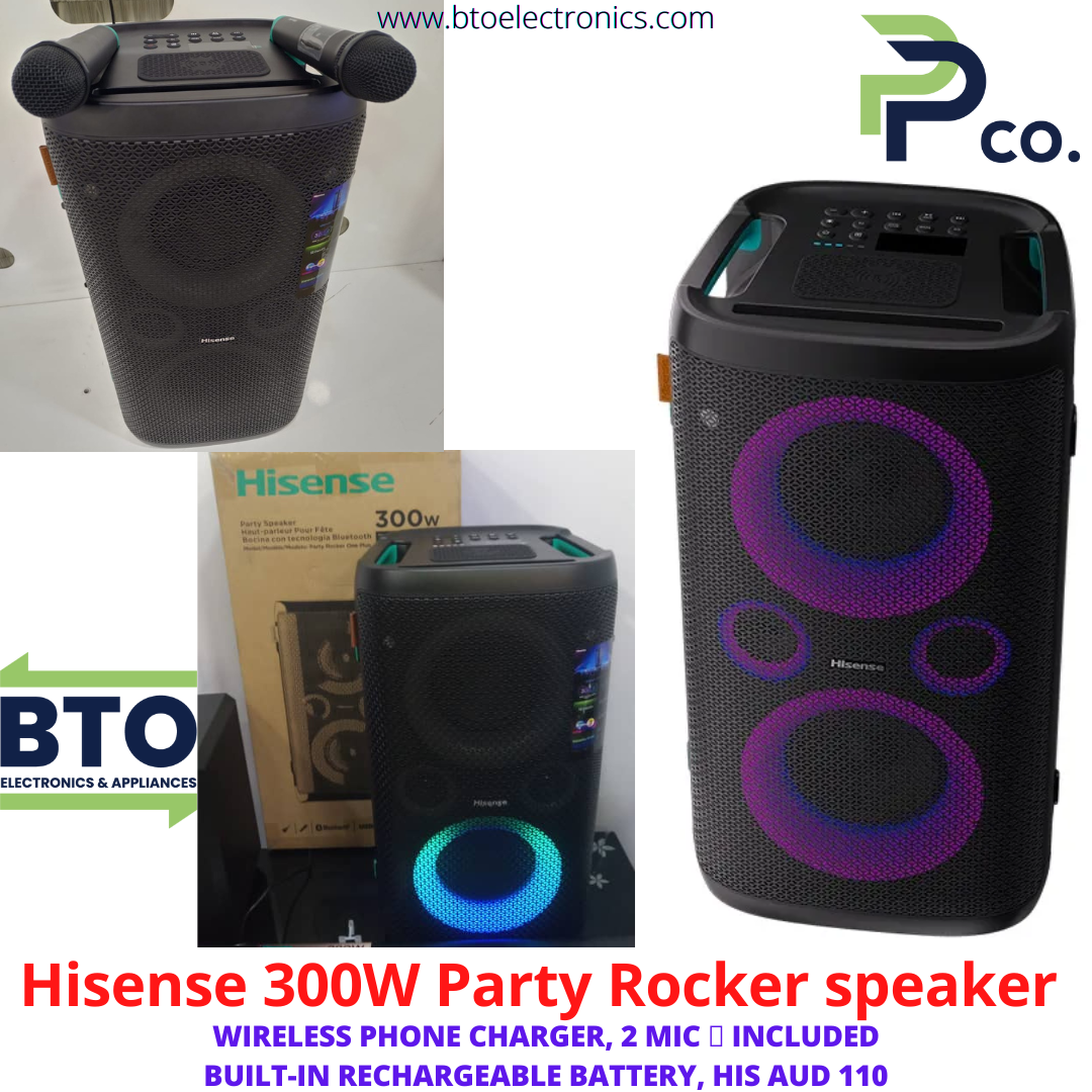 Hisense 300W Camp/Meeting Speaker, Rechargeable, With 2 Mic & Phone Ch
