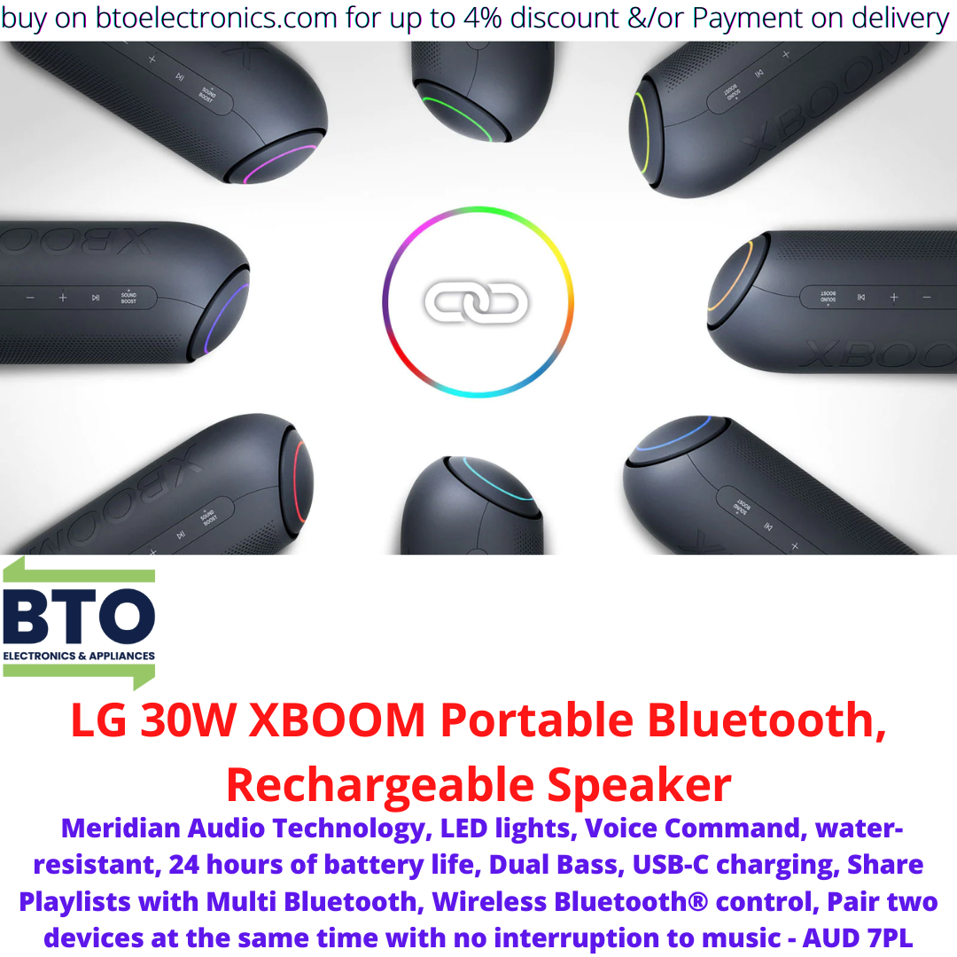 LG 30W Xboom Portable Rechargeable Speaker, Bluetooth, Extra Bass