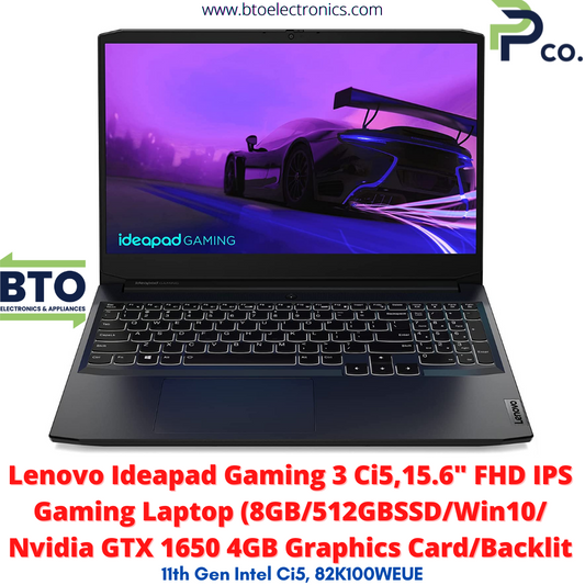 Lenovo Gaming 3 Laptop 8GB/512GB SSD, Intel® Core™ i5, 15.6 inches Full HD, 11th Gen, 4GB Graphics Card