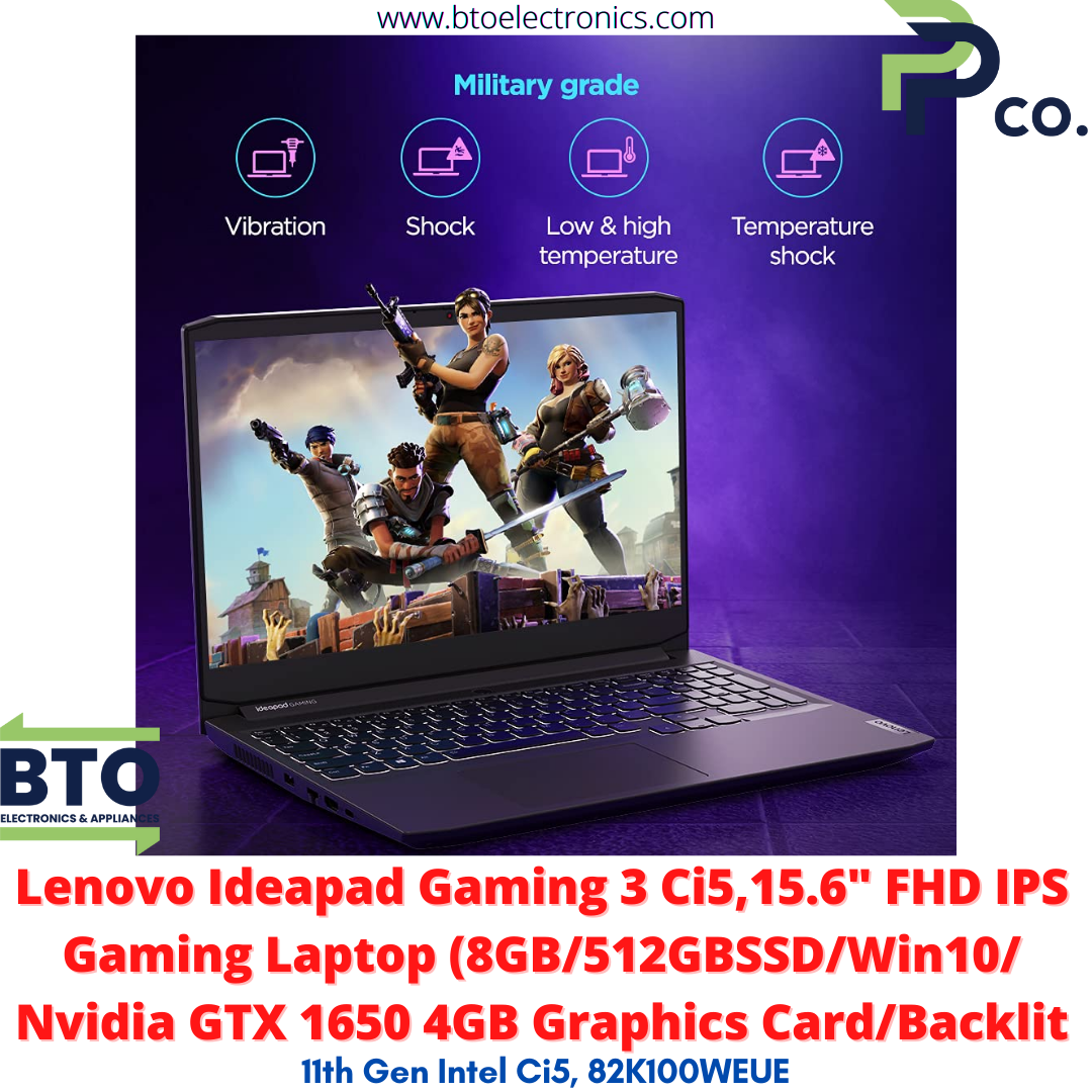 Lenovo Gaming 3 Laptop 8GB/512GB SSD, Intel® Core™ i5, 15.6 inches Full HD, 11th Gen, 4GB Graphics Card