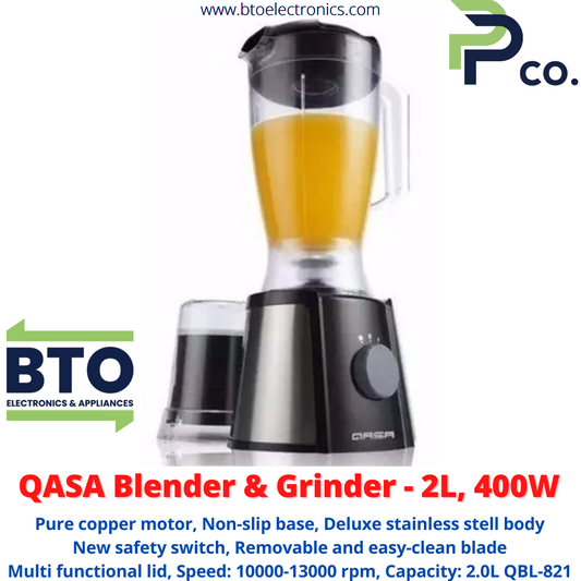 QASA Blender & Grinder - 2L, 400W