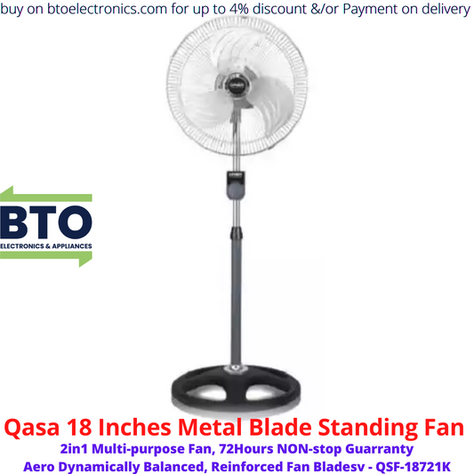 Qasa18 Inches Metal Blade Standing Fan