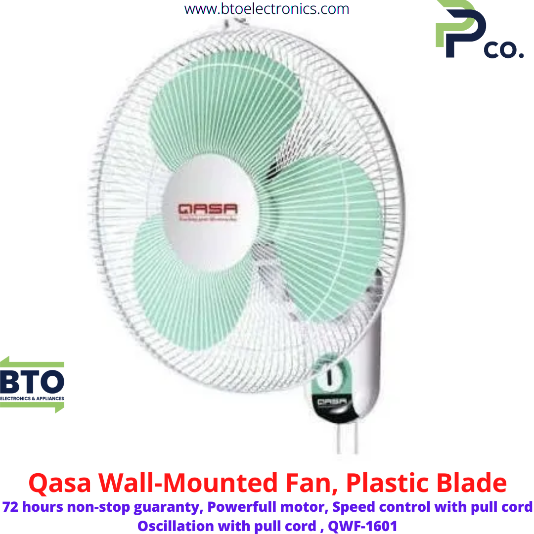 Qasa Wall Fan, Plastic Blade, 40w
