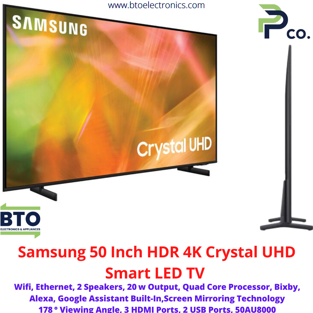 Samsung 50 Inches 4K Crystal UHD Smart TV, Slim Design