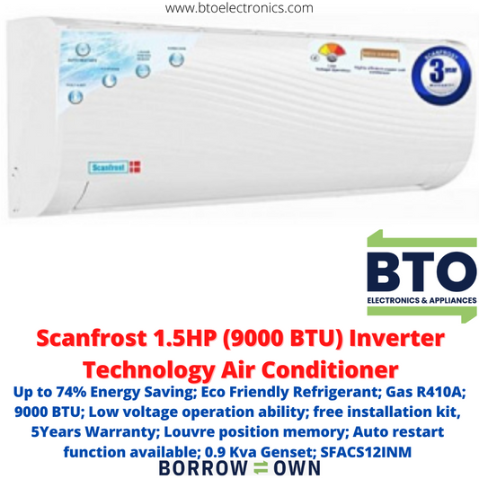 Scanfrost 1.5HP (9000 BTU) Inverter Technology Air Conditioner