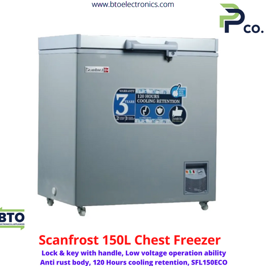 Scanfrost 150L Chest Freezer, Inox