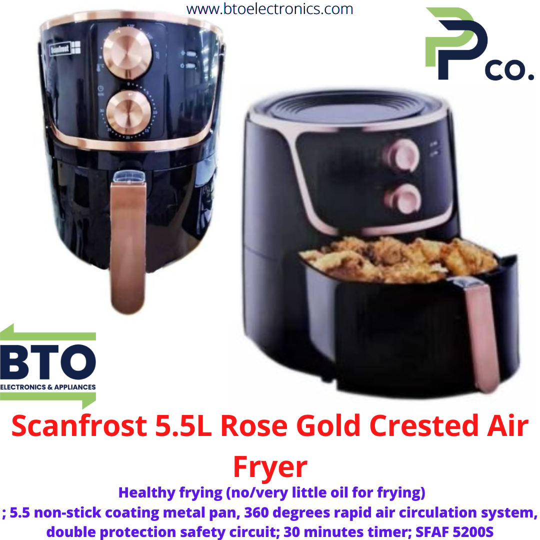 Scanfrost 5.5L Rose Gold Crested Air Fryer