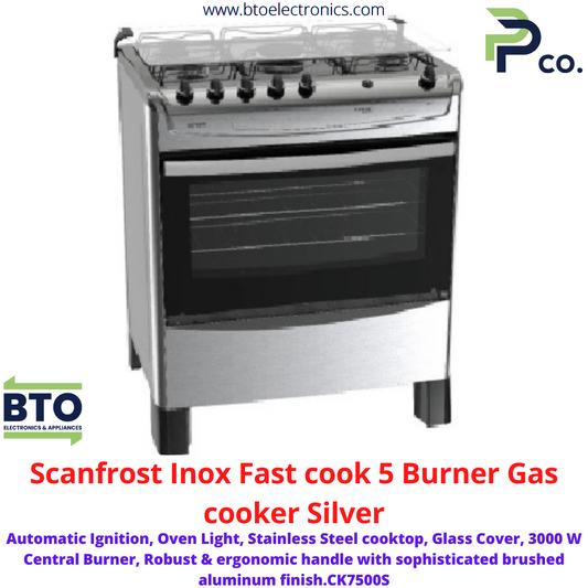 Scanfrost Inox 5 Gas Fast Cooker, 60x90, Auto Ignition
