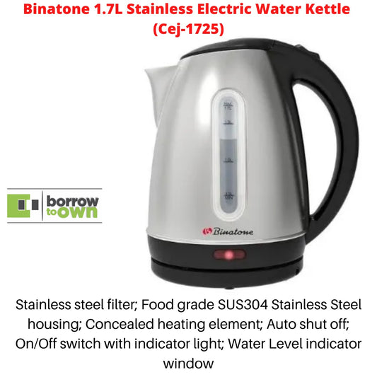 Binatone 1.7L Stainless Electric Water Kettle